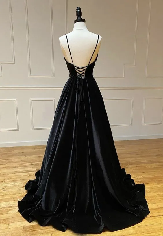 Long Black Pageant Dress