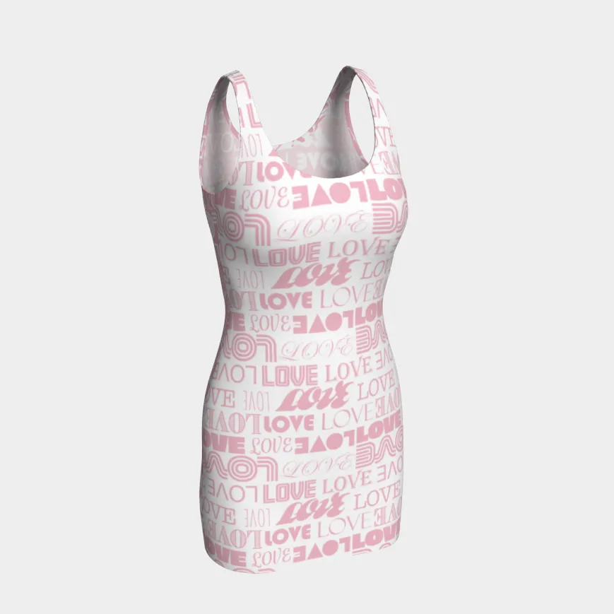 Love Print Bodycon Dress