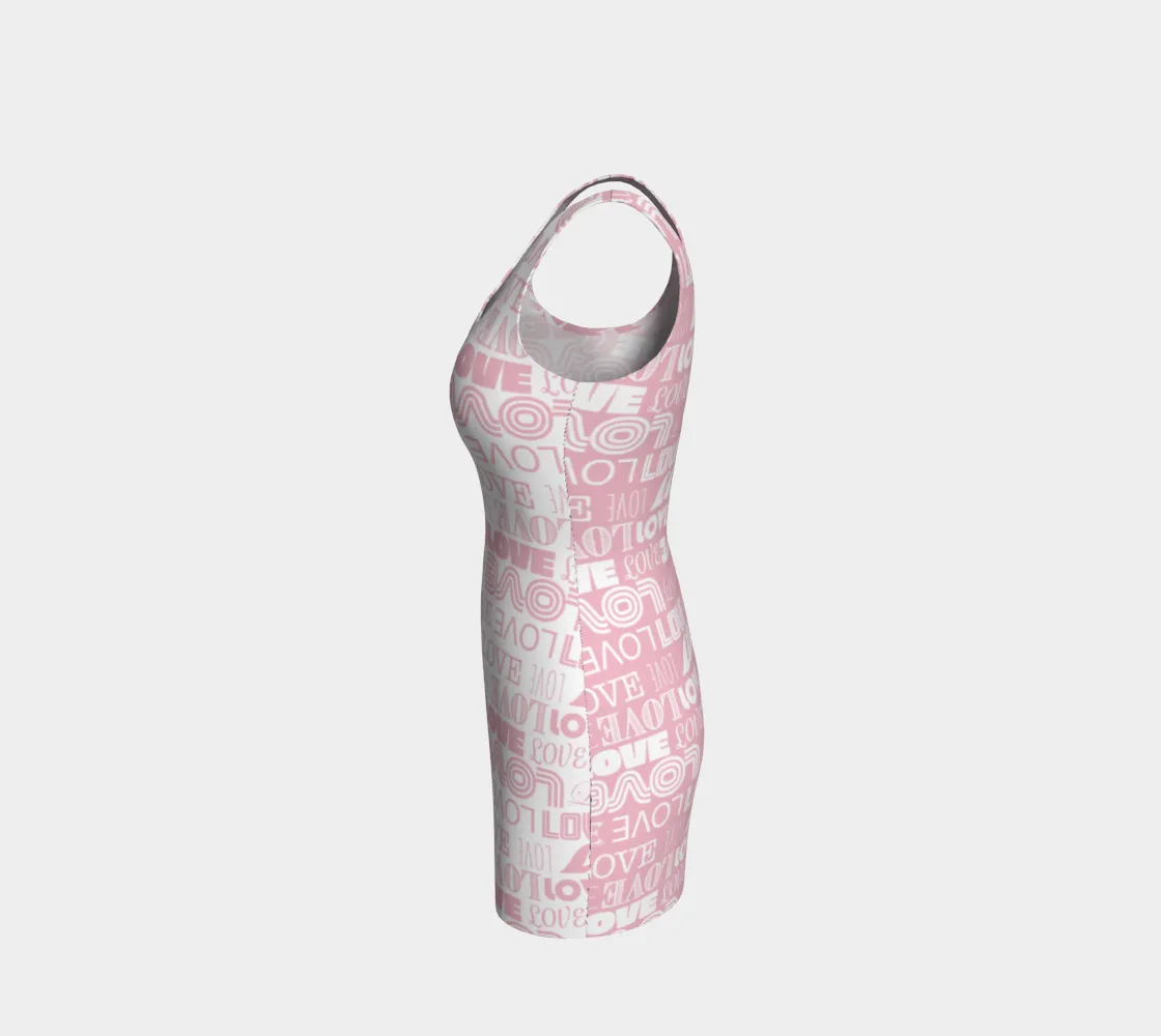 Love Print Bodycon Dress