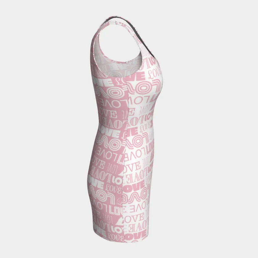 Love Print Bodycon Dress