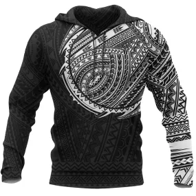 Maori Style Tattoo Pullover Hoodie - White A7