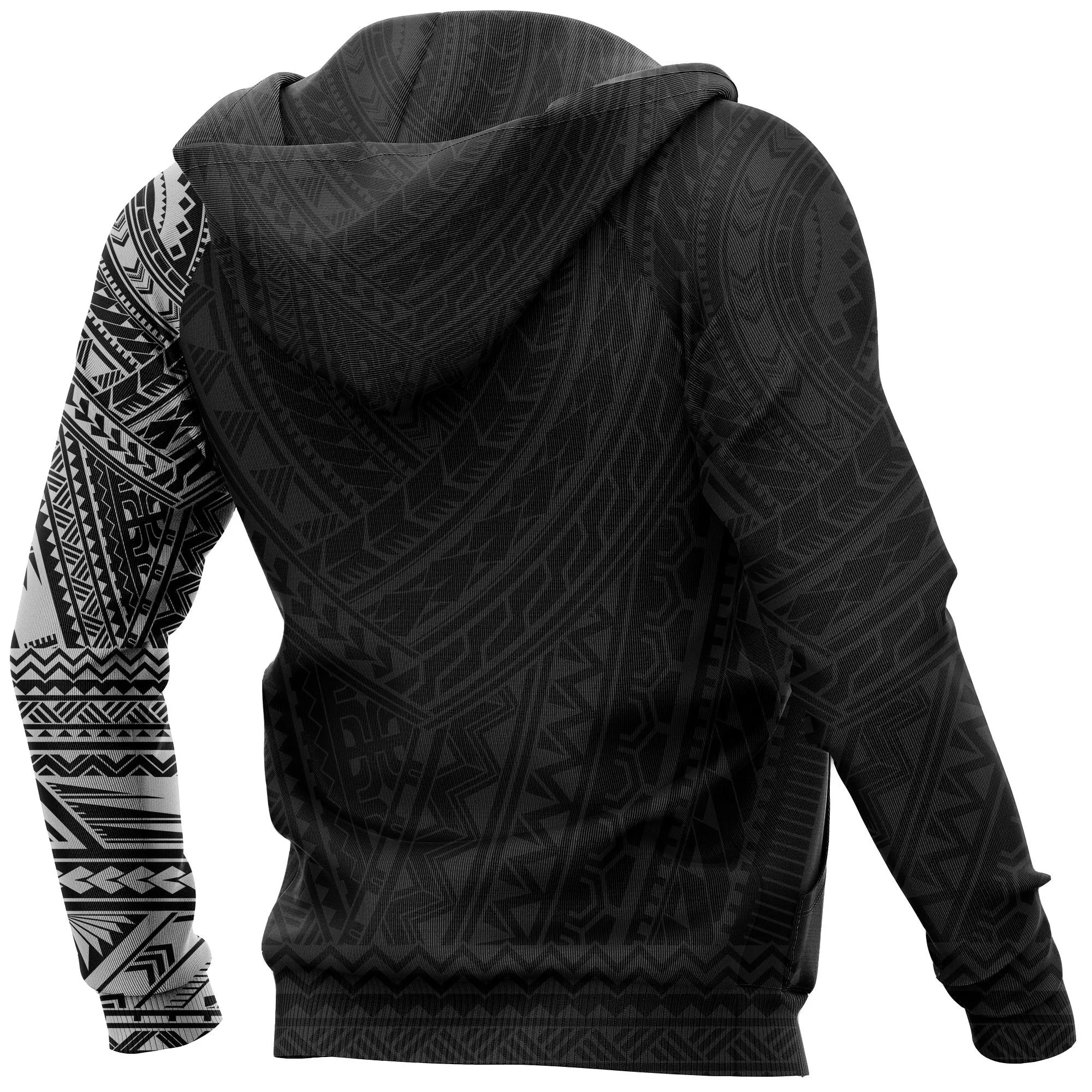 Maori Style Tattoo Pullover Hoodie - White A7