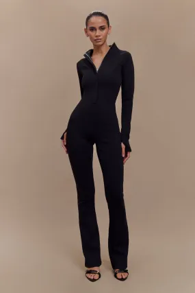 Margaery Scuba Jersey Jumpsuit - Black