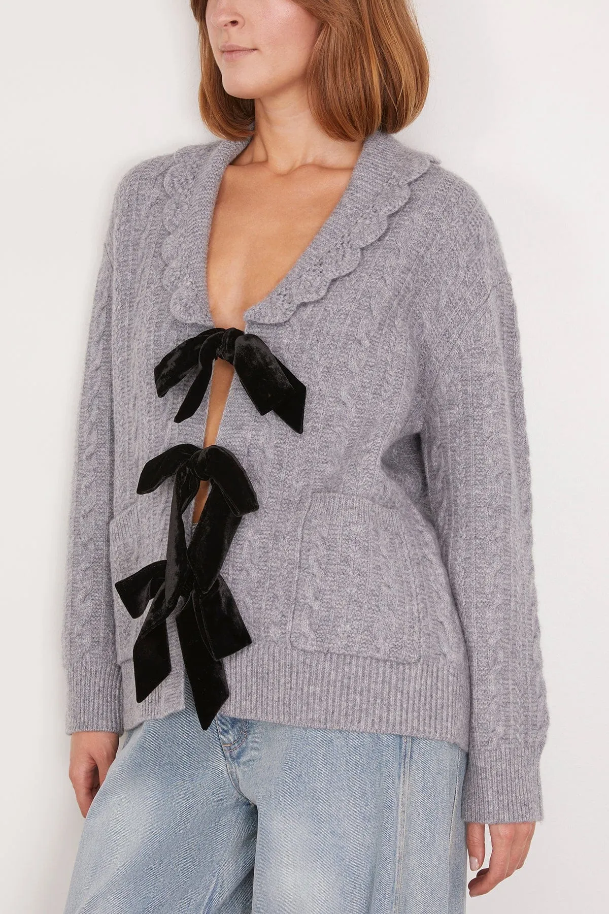 Mariella Knit Long Sleeve Cardigan in Grey