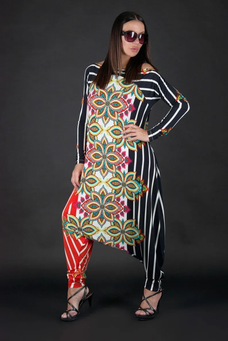 MARLA Printed Harem Maxi Jumpsuit