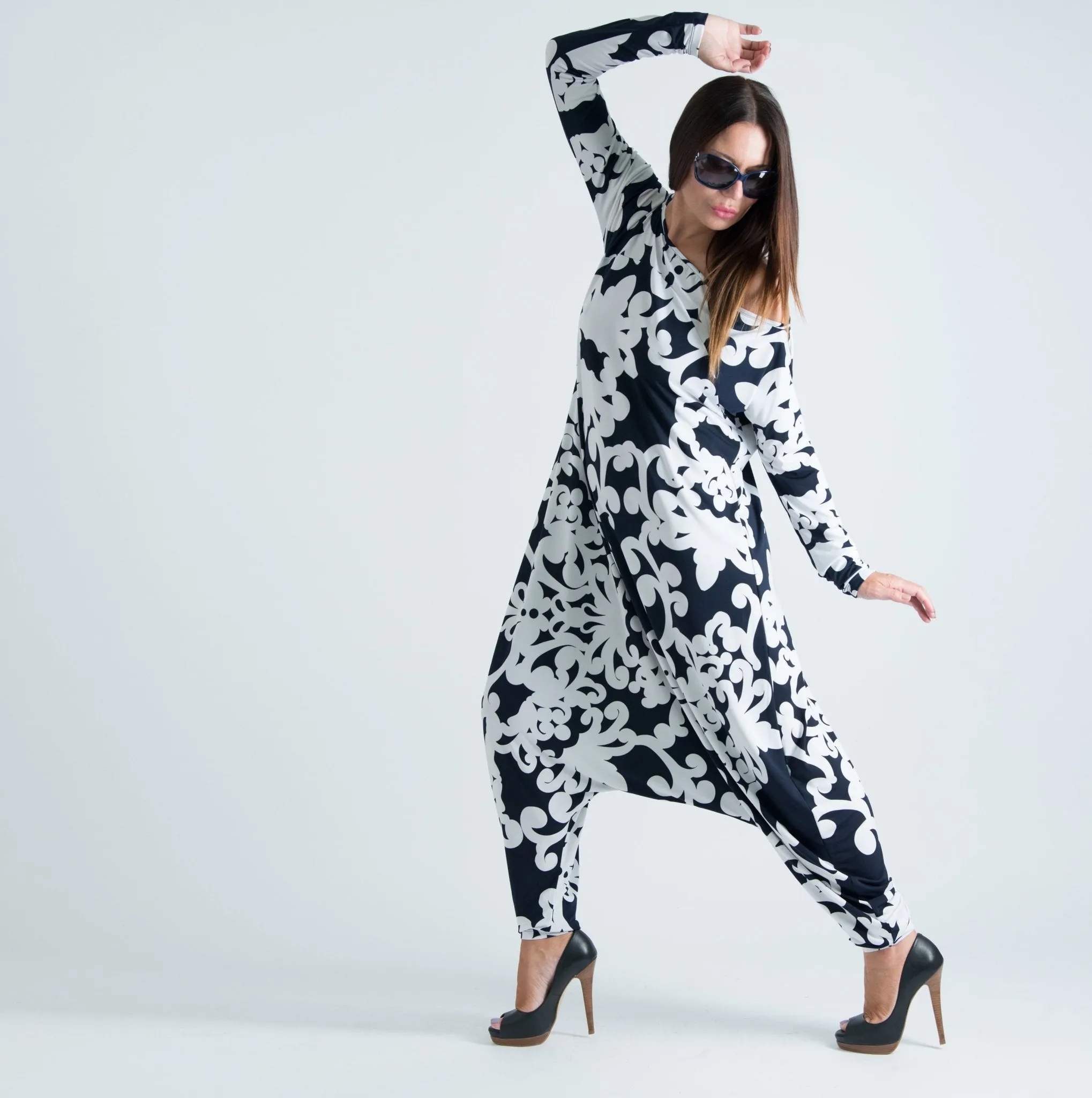 MARLA Printed Harem Maxi Jumpsuit