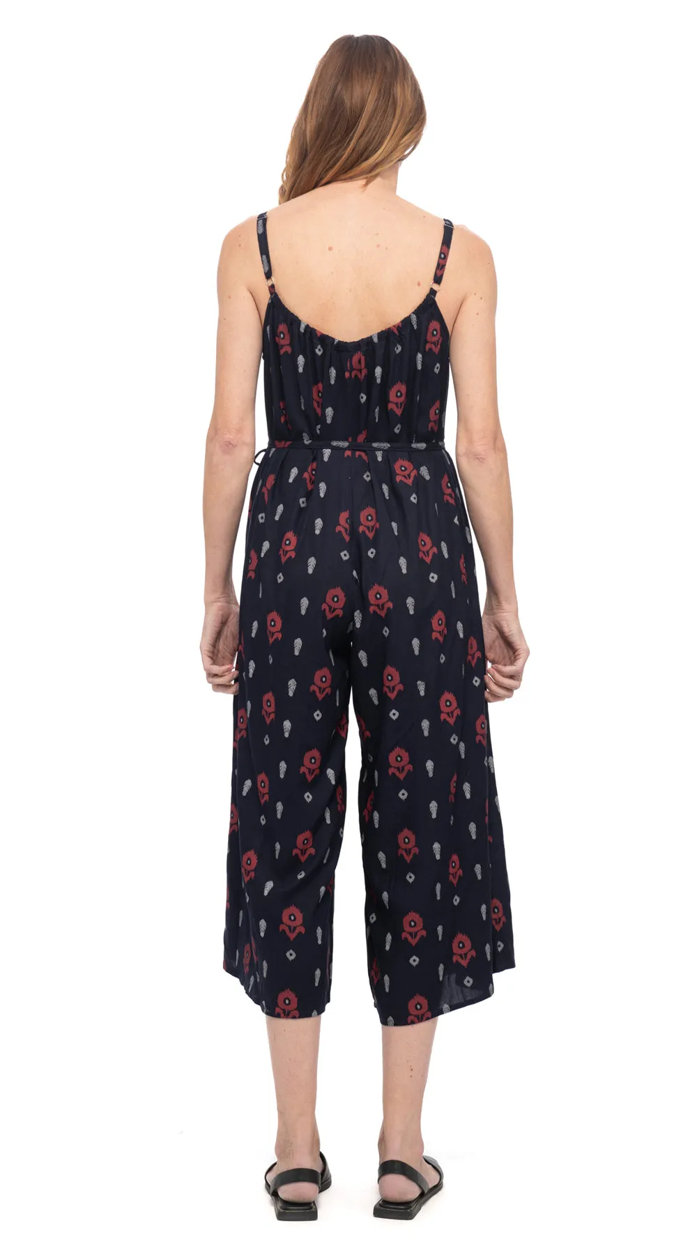 Marley Jumpsuit - navy ikat - rayon