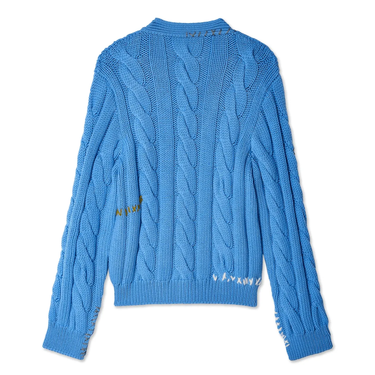 Marni Cable Knit Cardigan Sweater Iris Blue