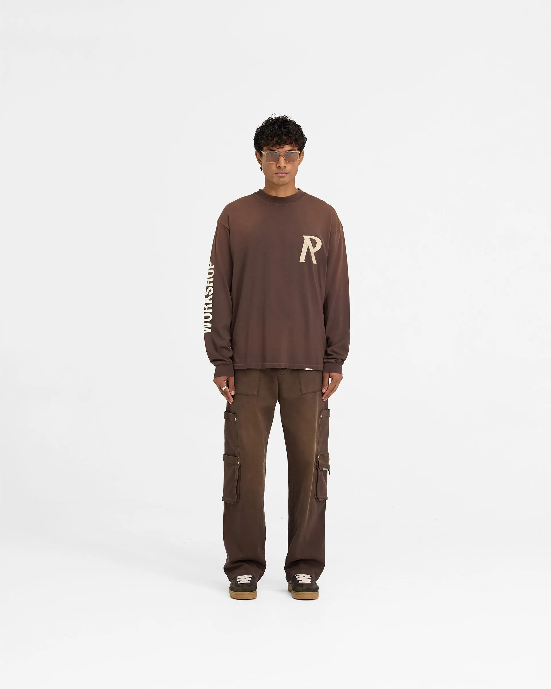 Masking Tape Initial Long Sleeve T-Shirt - Cedar