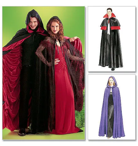 McCall's 4139 Misses'/Men's/Teen Boys' Lined and Unlined Cape Costumes