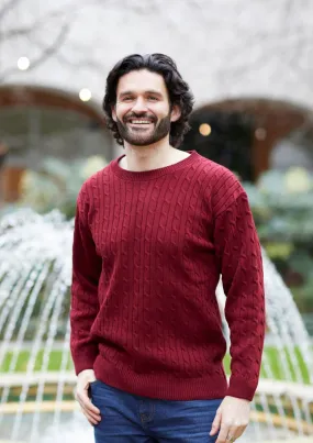 Mens Cable Jumper -Red