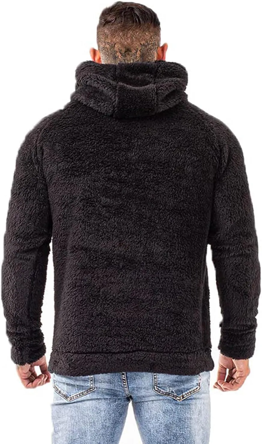 Men'S Fuzzy Sherpa Sweatshirt Fashion Pullover Fleece Hoodies