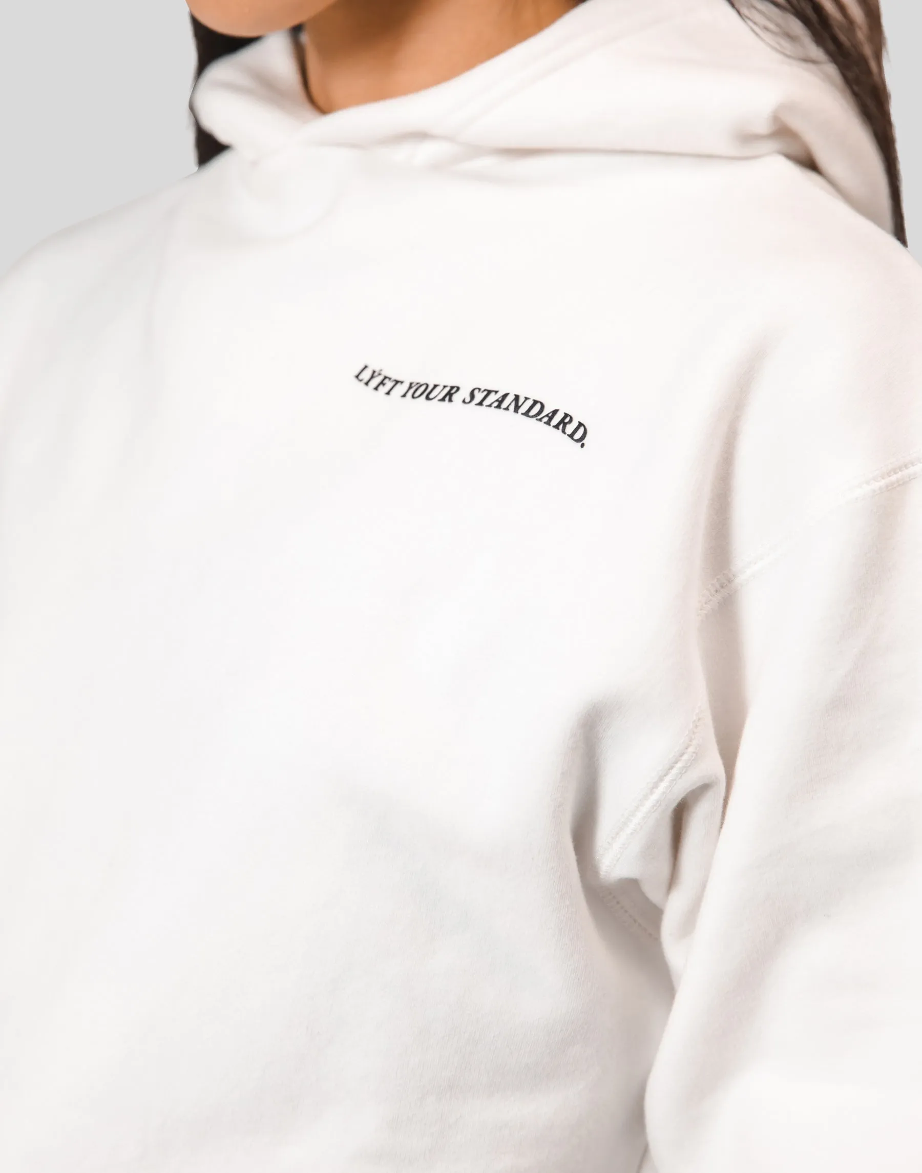 Message Ring Cropped Hoodie - White