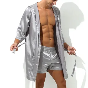 Metallic Hooded Robe   Boxers