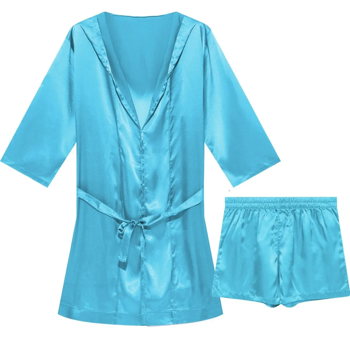 Metallic Hooded Robe   Boxers