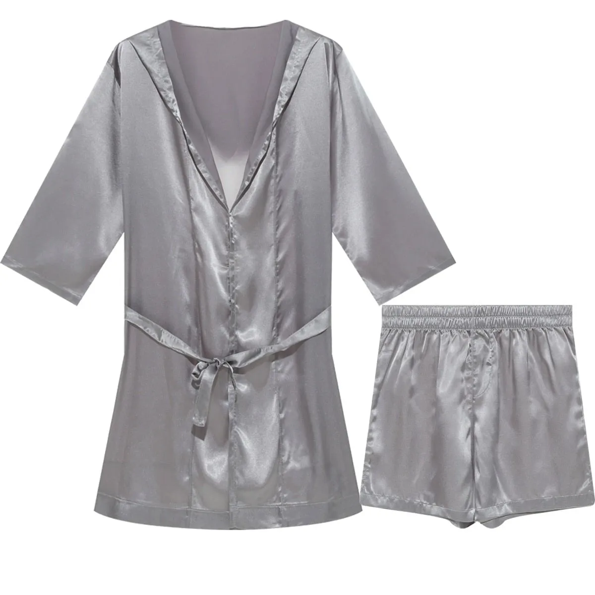 Metallic Hooded Robe   Boxers