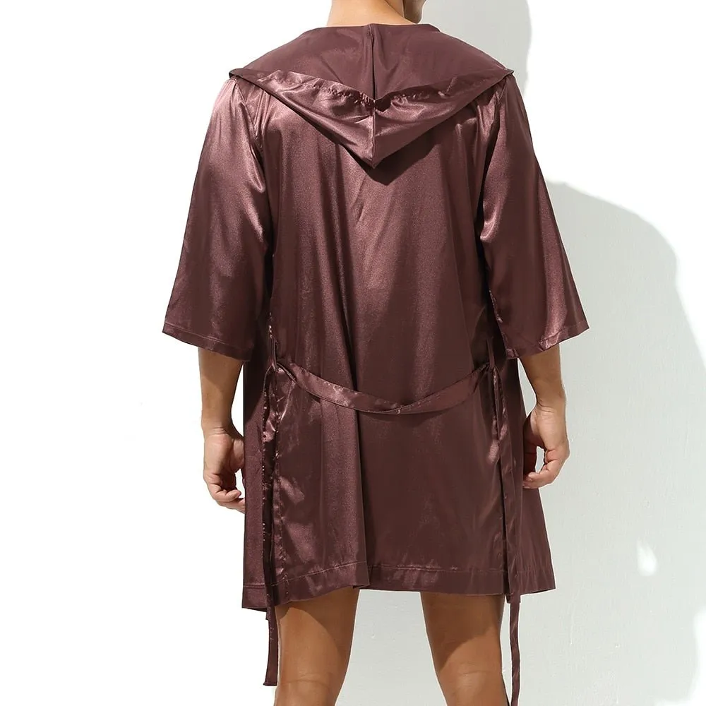 Metallic Hooded Robe   Boxers