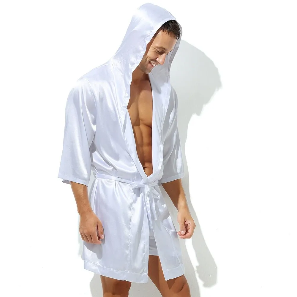 Metallic Hooded Robe   Boxers