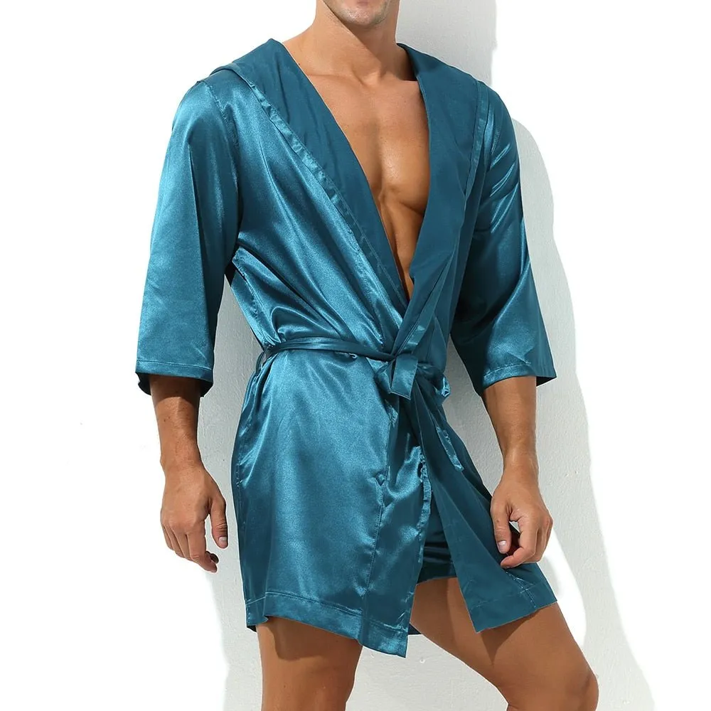 Metallic Hooded Robe   Boxers