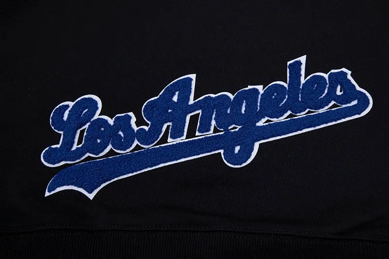 MLB LOS ANGELES DODGERS CLASSIC CROPPED WOMEN'S PULLOVER HOODIE (BLACK)