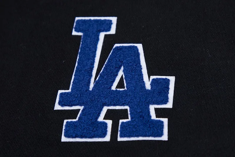 MLB LOS ANGELES DODGERS CLASSIC CROPPED WOMEN'S PULLOVER HOODIE (BLACK)