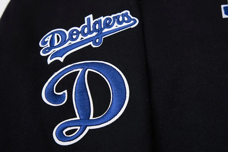 MLB LOS ANGELES DODGERS CLASSIC CROPPED WOMEN'S PULLOVER HOODIE (BLACK)