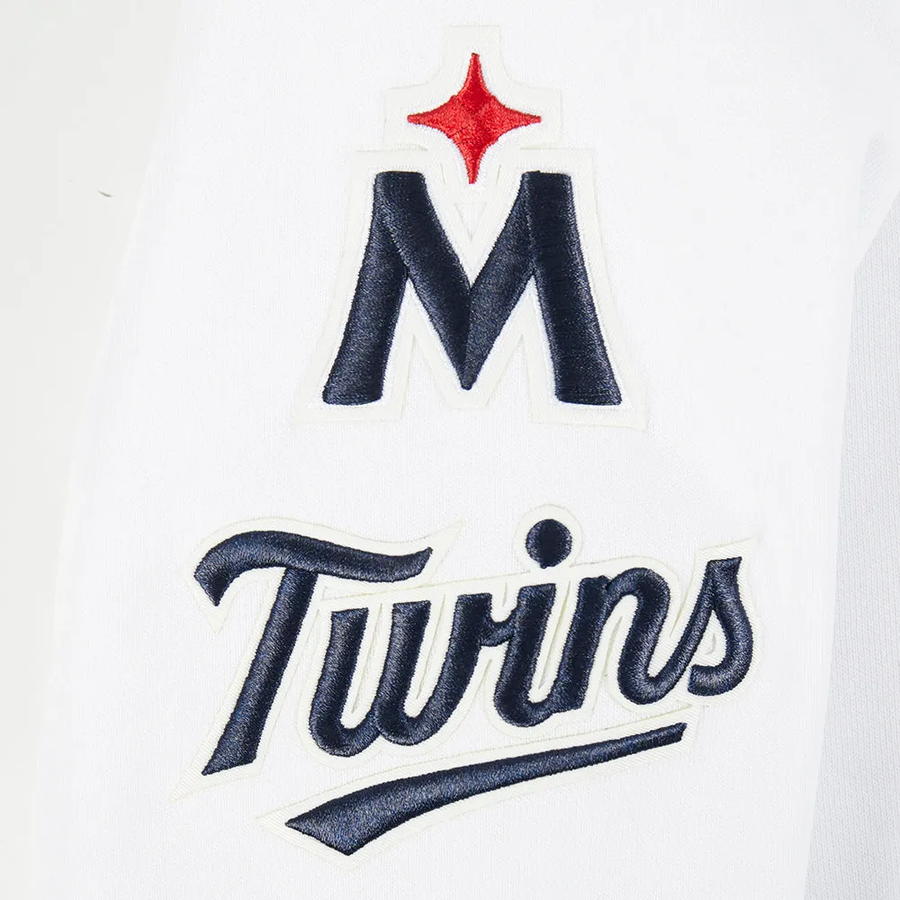 MLB MINNESOTA TWINS CLASSIC WOMEN'S CROPPED PO HOODIE (WHITE)