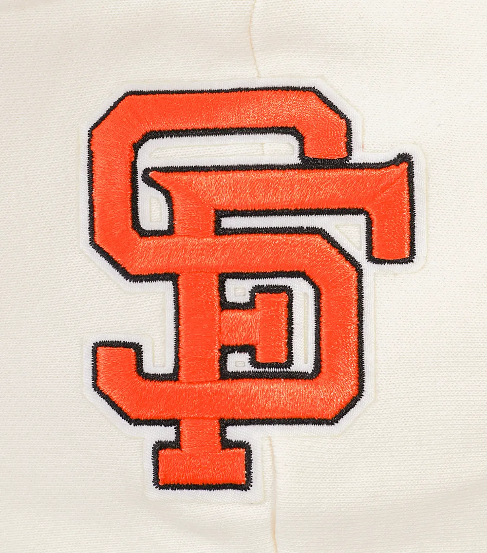 MLB SAN FRANCISCO GIANTS RETRO CLASSIC WOMEN'S CROPPED PO HOODIE (EGGSHELL/ BLACK)