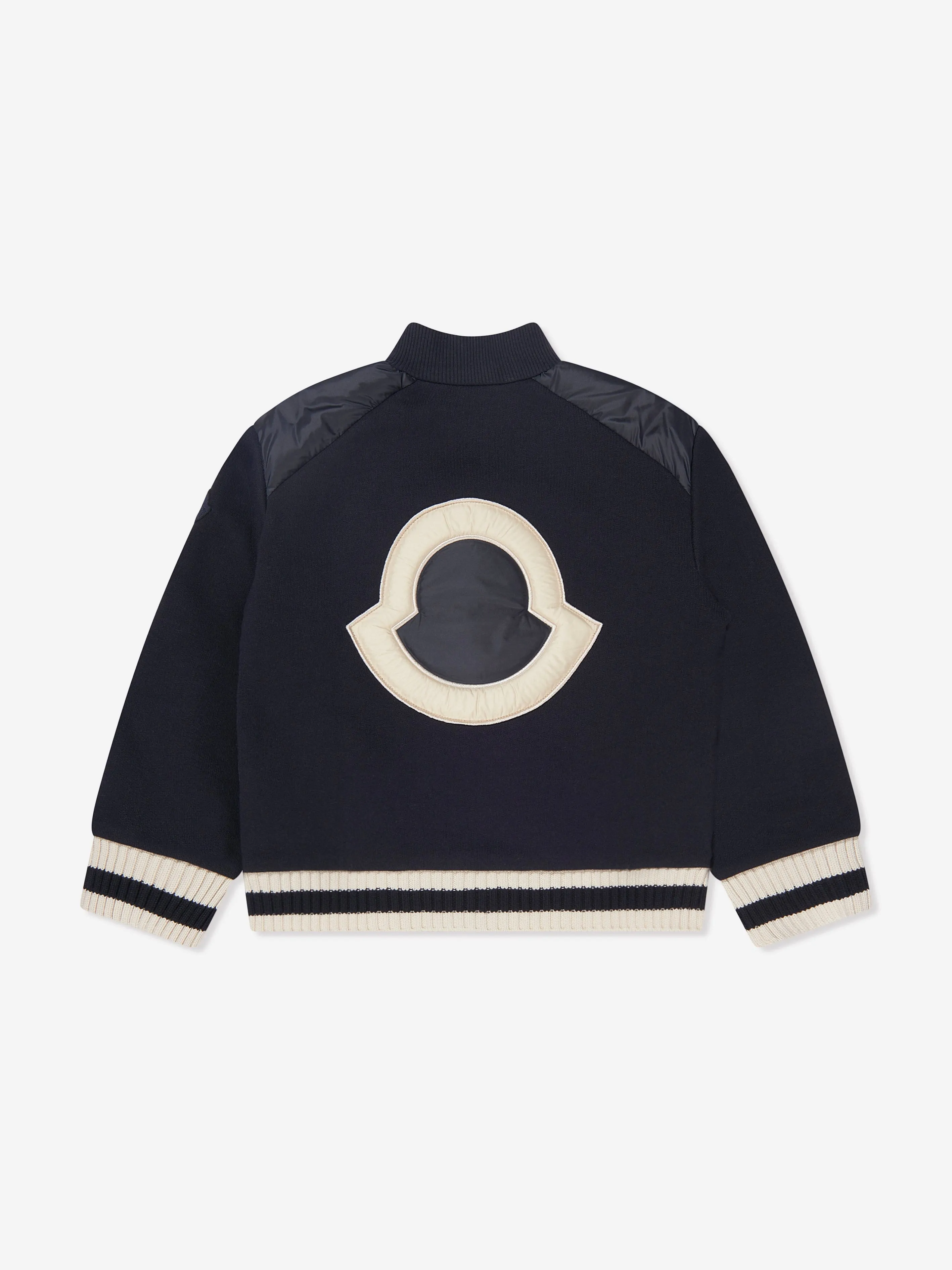 Moncler Enfant Girls Down Padded Zip Up Cardigan in Navy