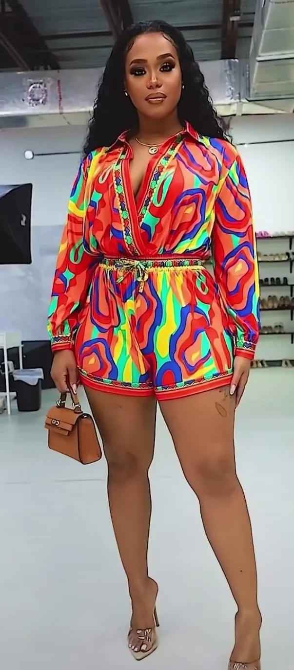 Morning Mimosa Multi-Color Print Romper