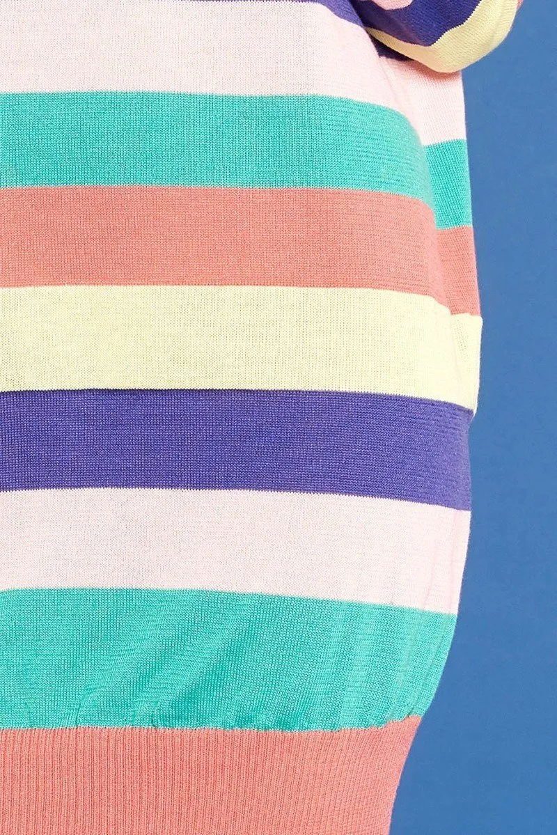 Multi-colored Striped Knit Dress