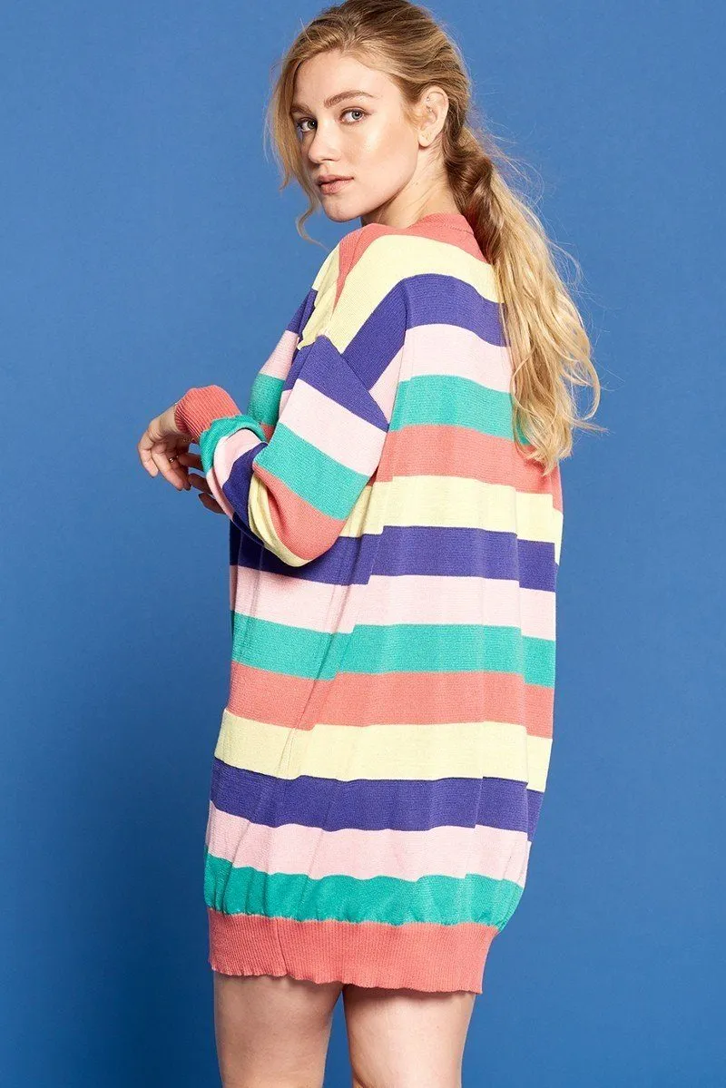 Multi-colored Striped Knit Dress