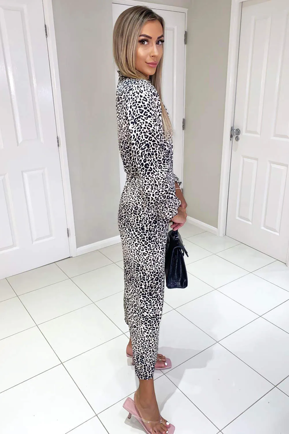 Multi Leopard High Neck Culotte Jumpsuit