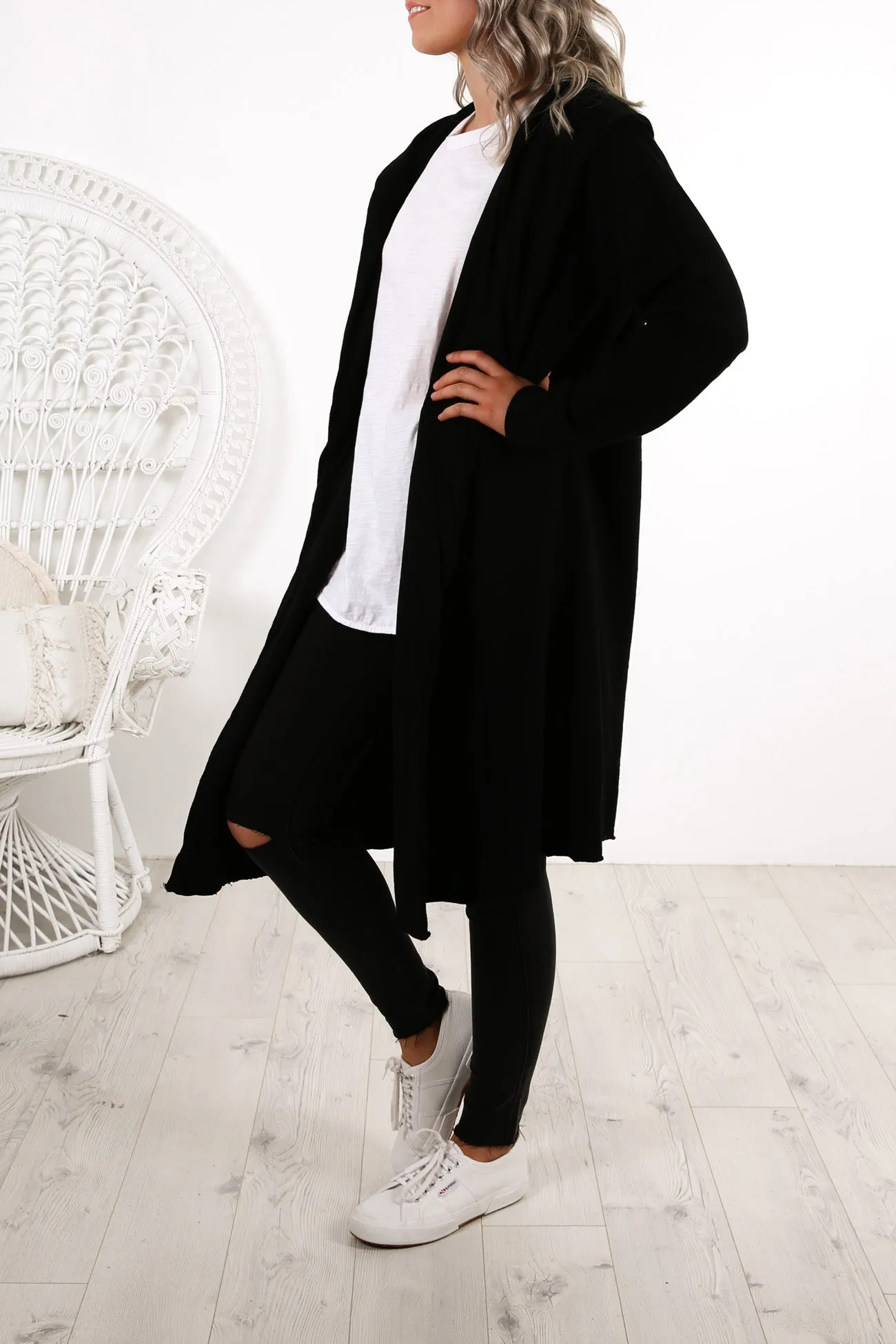 Naomi Hooded Cardigan Black