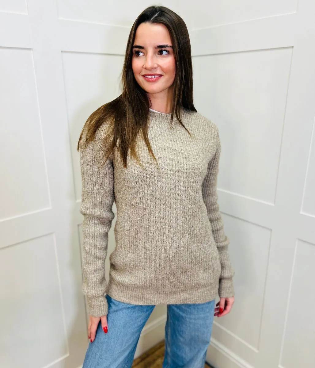 Natural Premium Warm Wool Blend Round Neck Jumper