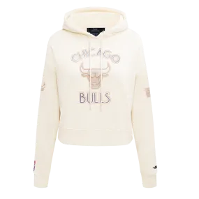 NBA CHICAGO BULLS CITY EDITION 24-25 WOMEN'S FLC CROPPED PO HOODIE (EGGSHELL)