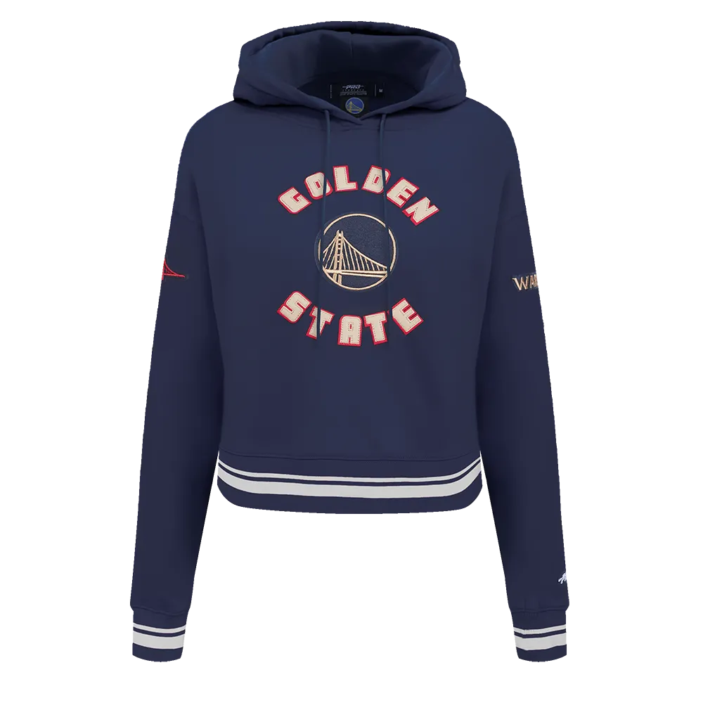 NBA GOLDEN STATE WARRIORS CITY EDITION 24-25 WOMEN'S RIB FLC CROPPED P (MIDNIGHT NAVY)