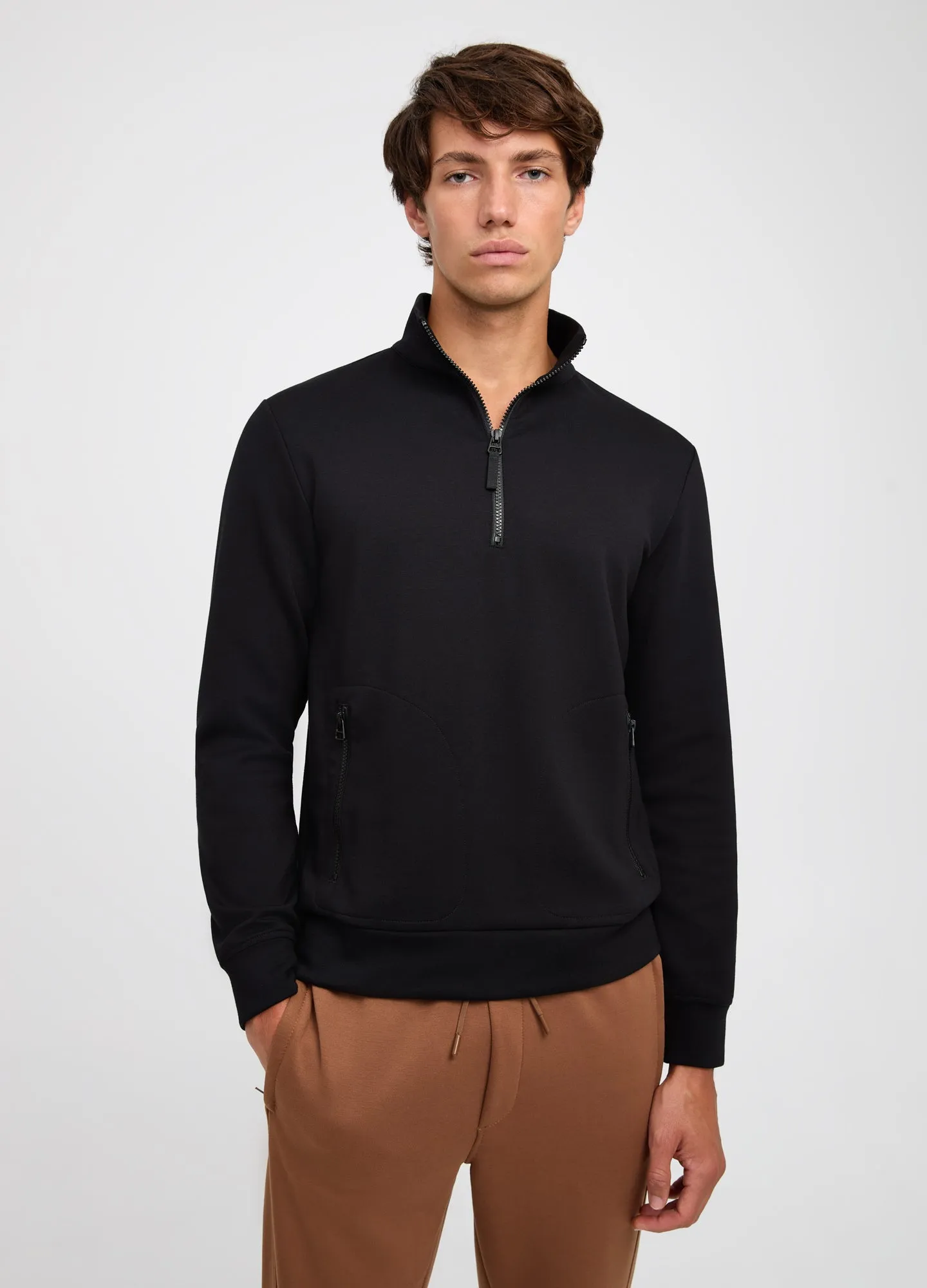 Neoprene Half Zip Sweatshirt Black