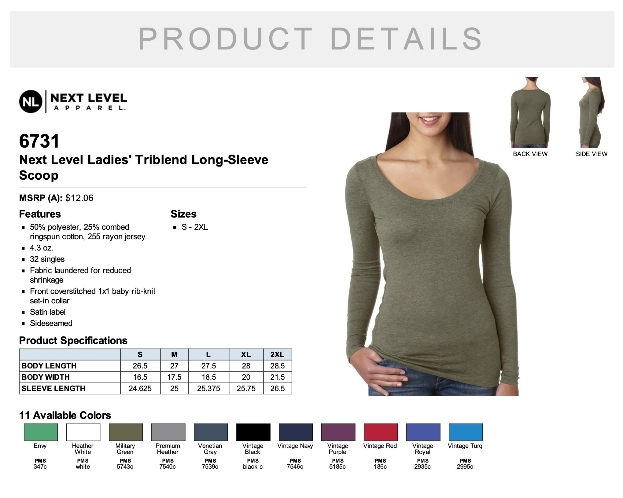 Next Level Ladies' Triblend Long Sleeve