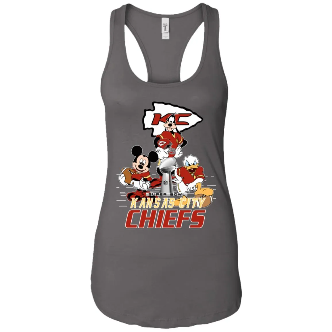 Nfl – Kansas City Chiefs Donald Duck Goofy Mickey Mouse Super Bowl 2019 Football Women Tank Top