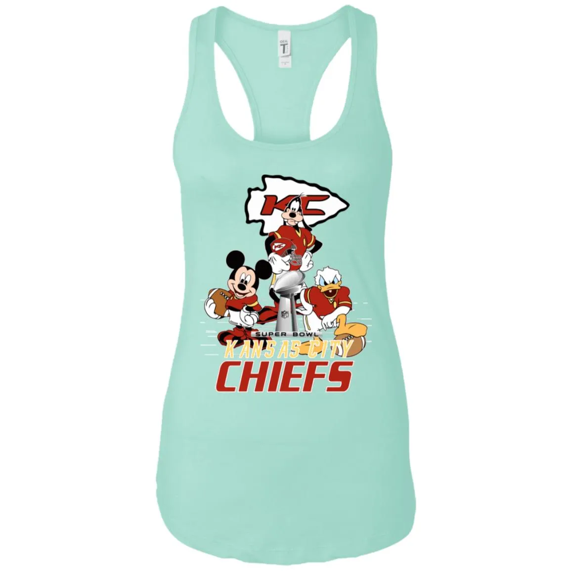 Nfl – Kansas City Chiefs Donald Duck Goofy Mickey Mouse Super Bowl 2019 Football Women Tank Top