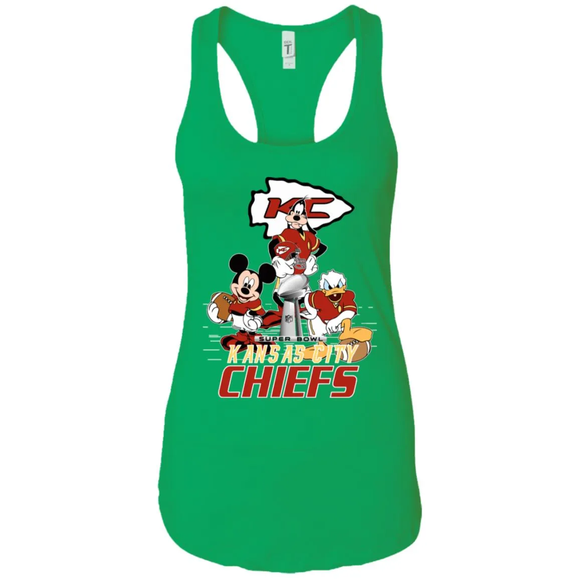 Nfl – Kansas City Chiefs Donald Duck Goofy Mickey Mouse Super Bowl 2019 Football Women Tank Top