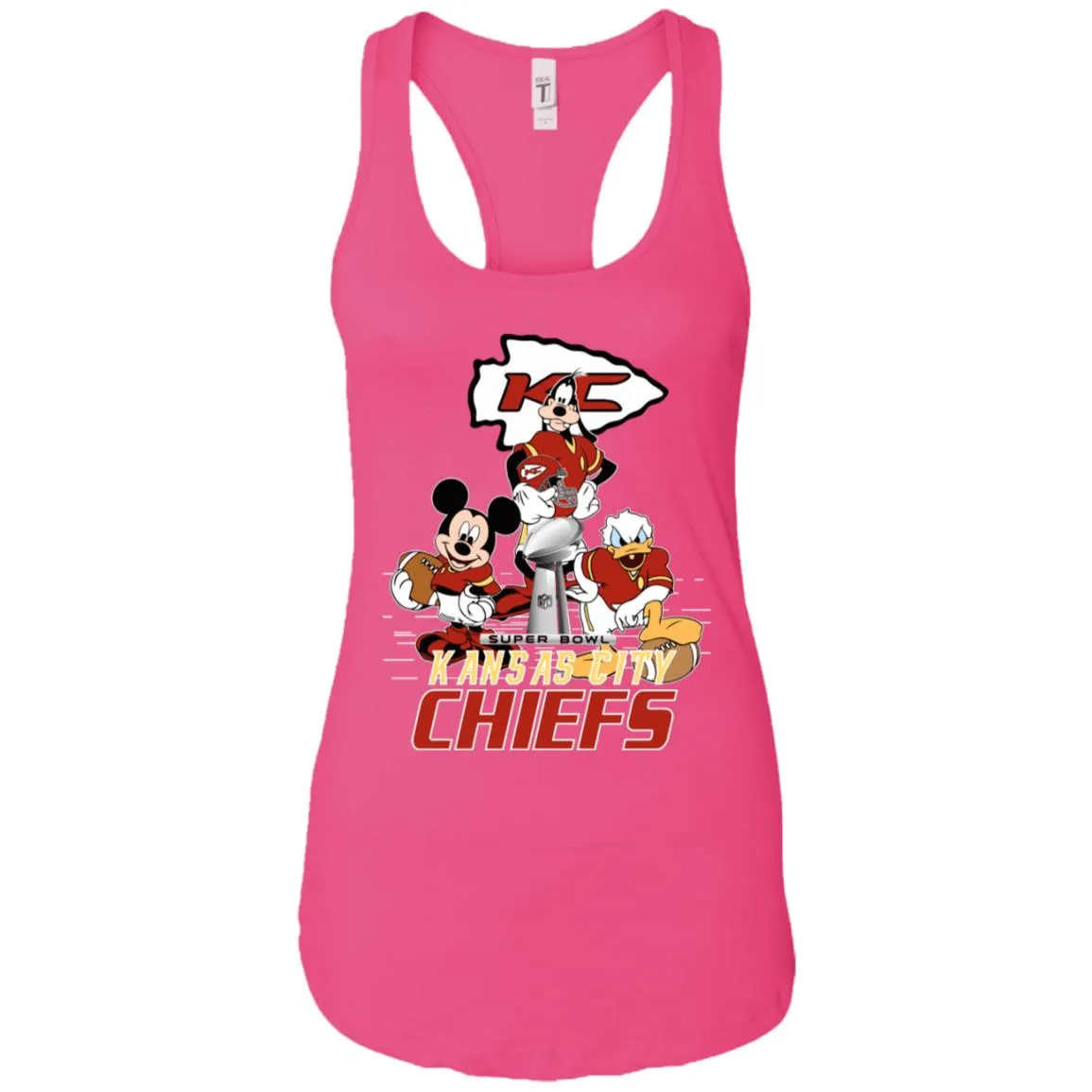 Nfl – Kansas City Chiefs Donald Duck Goofy Mickey Mouse Super Bowl 2019 Football Women Tank Top