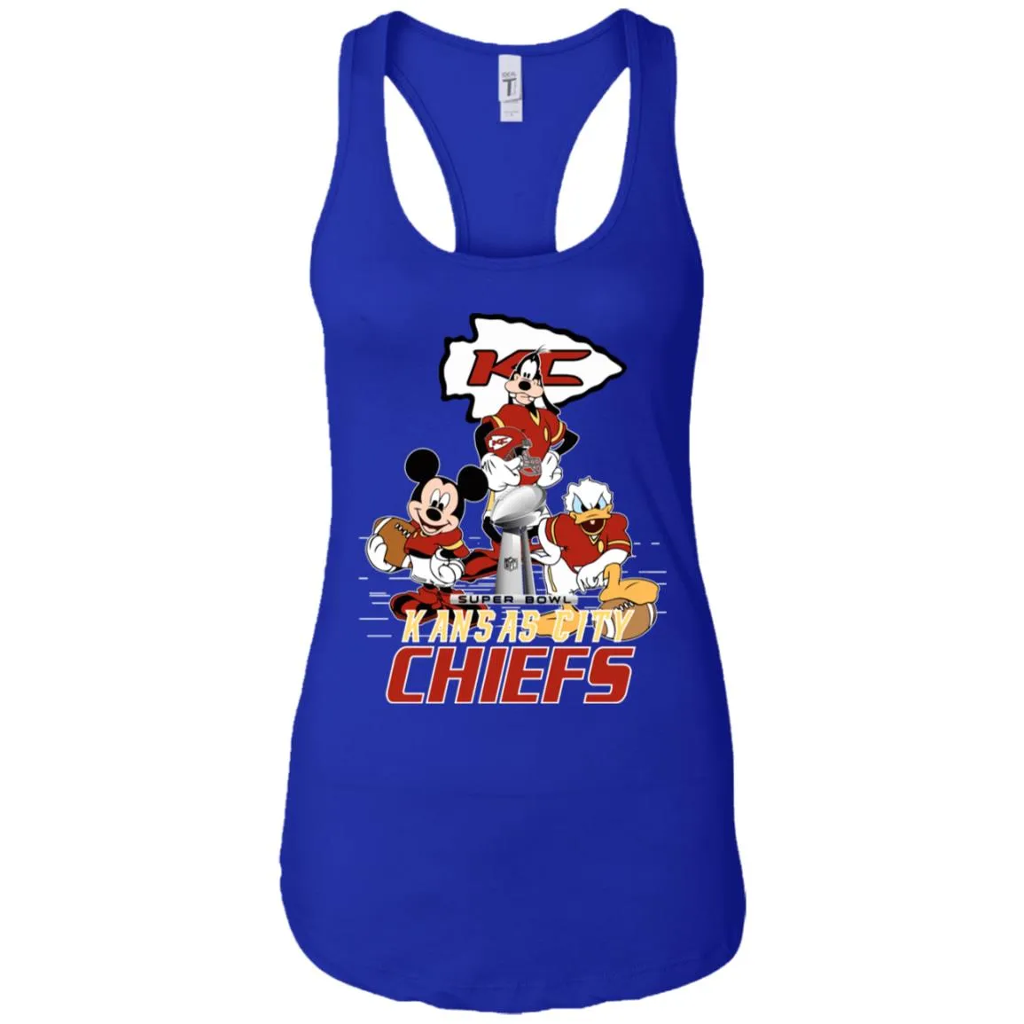 Nfl – Kansas City Chiefs Donald Duck Goofy Mickey Mouse Super Bowl 2019 Football Women Tank Top