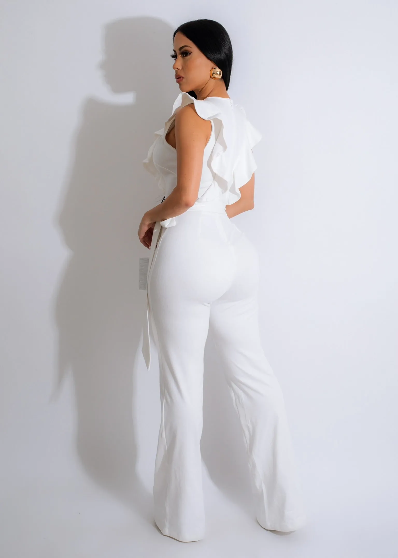 Not Your Baby Jumpsuit White