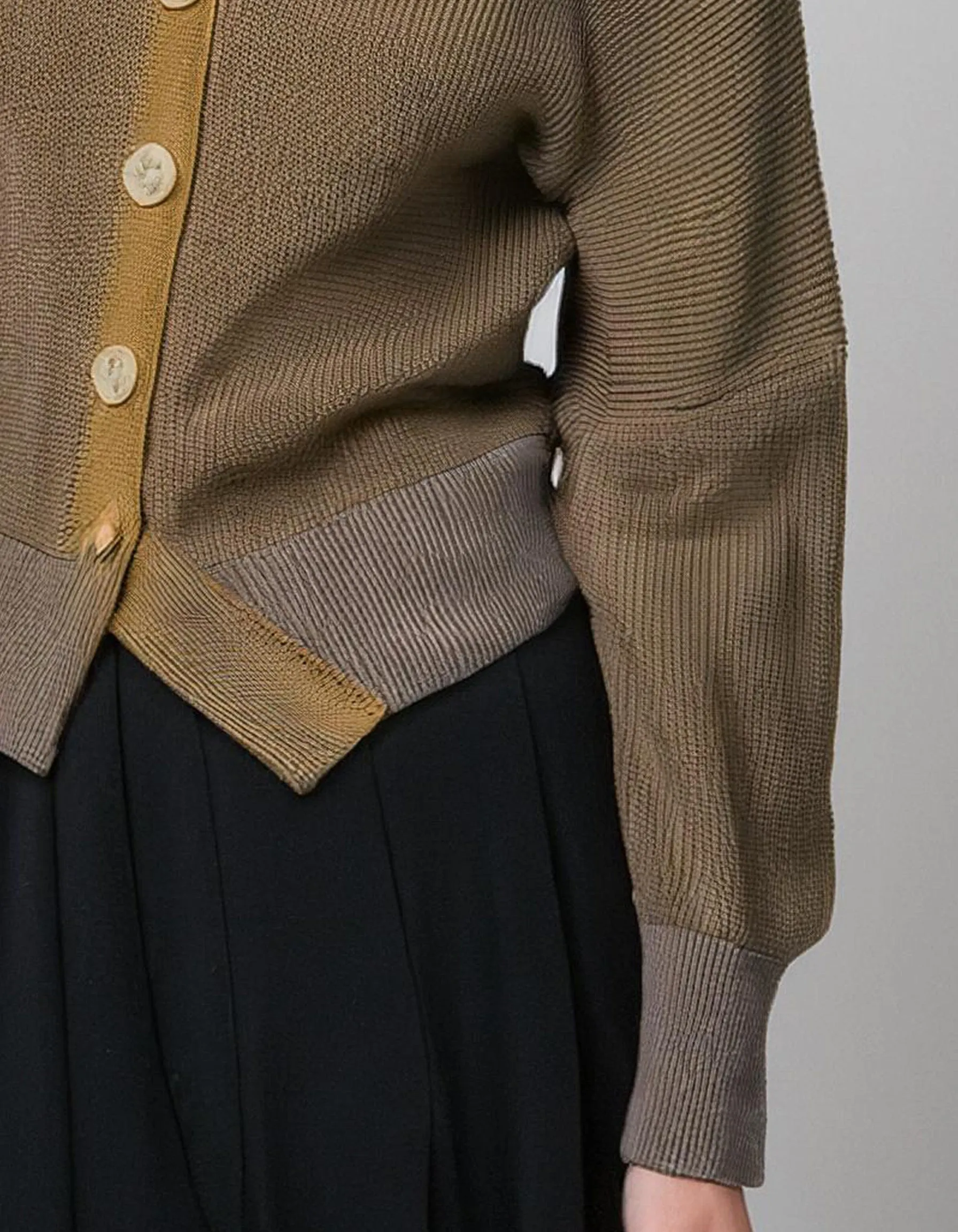 Olive Green Asymmetrical Cardigan