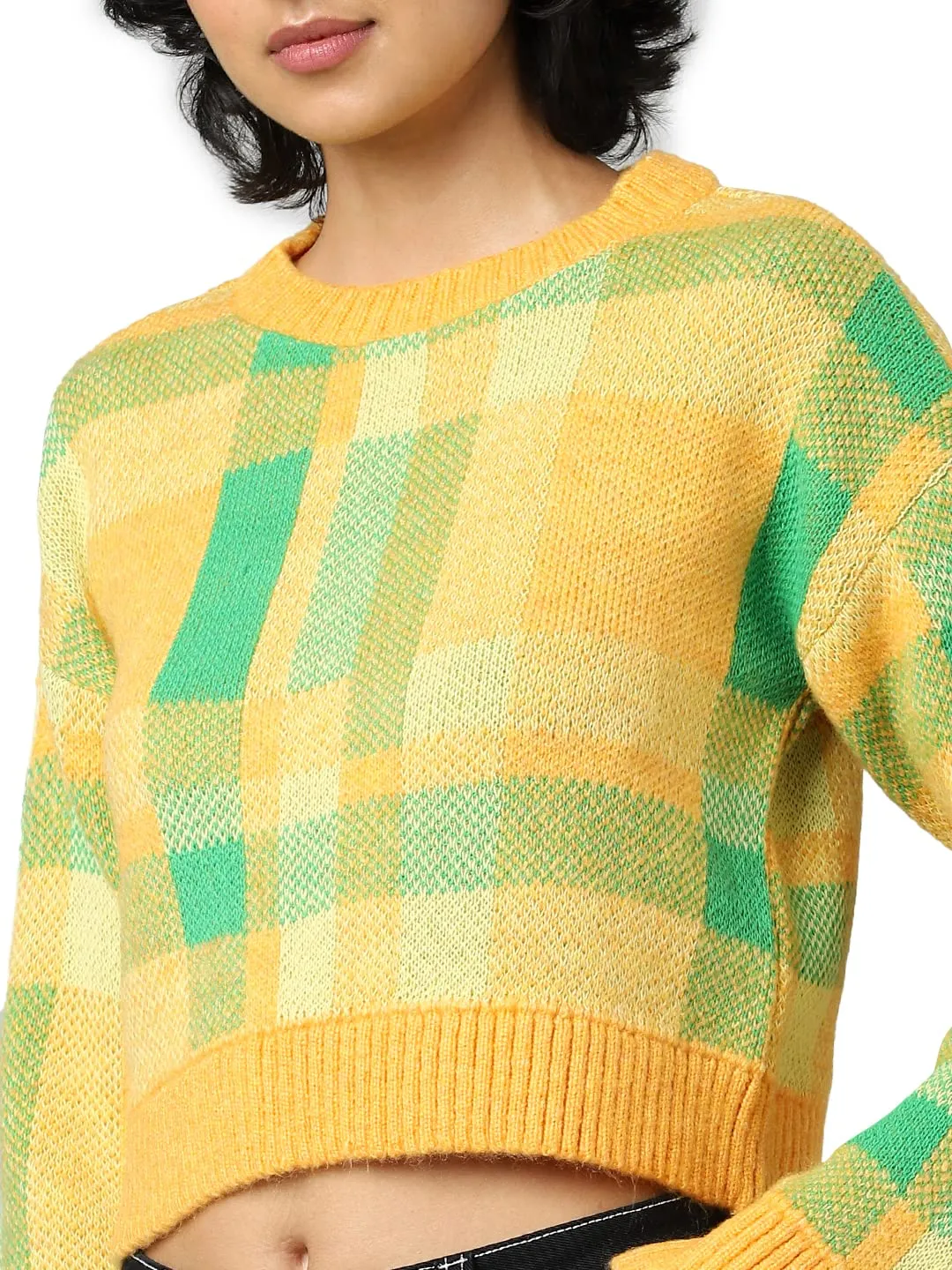 Only Women's Acrylic Blend Pullover Sweater (Persimmon Orange)