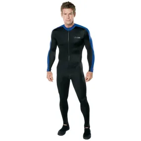 Open Box Henderson Spandex Printed Unisex Adults Jumpsuit Scuba Diving Wetsuit - Black/Blue - Large