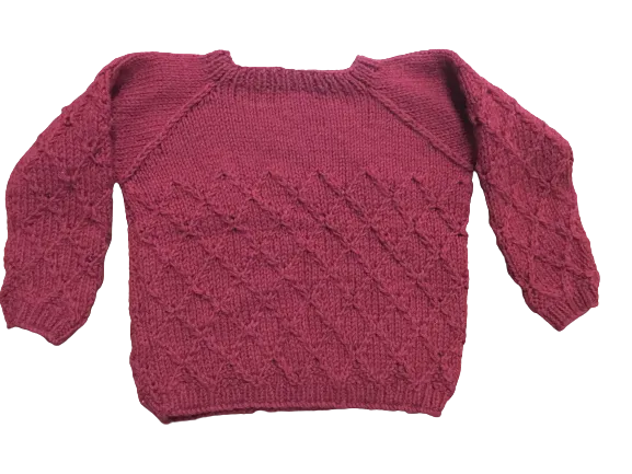 Organic Wool |  Pullover Red Alert |  Wild Blue /  Red Alert |size-3 years