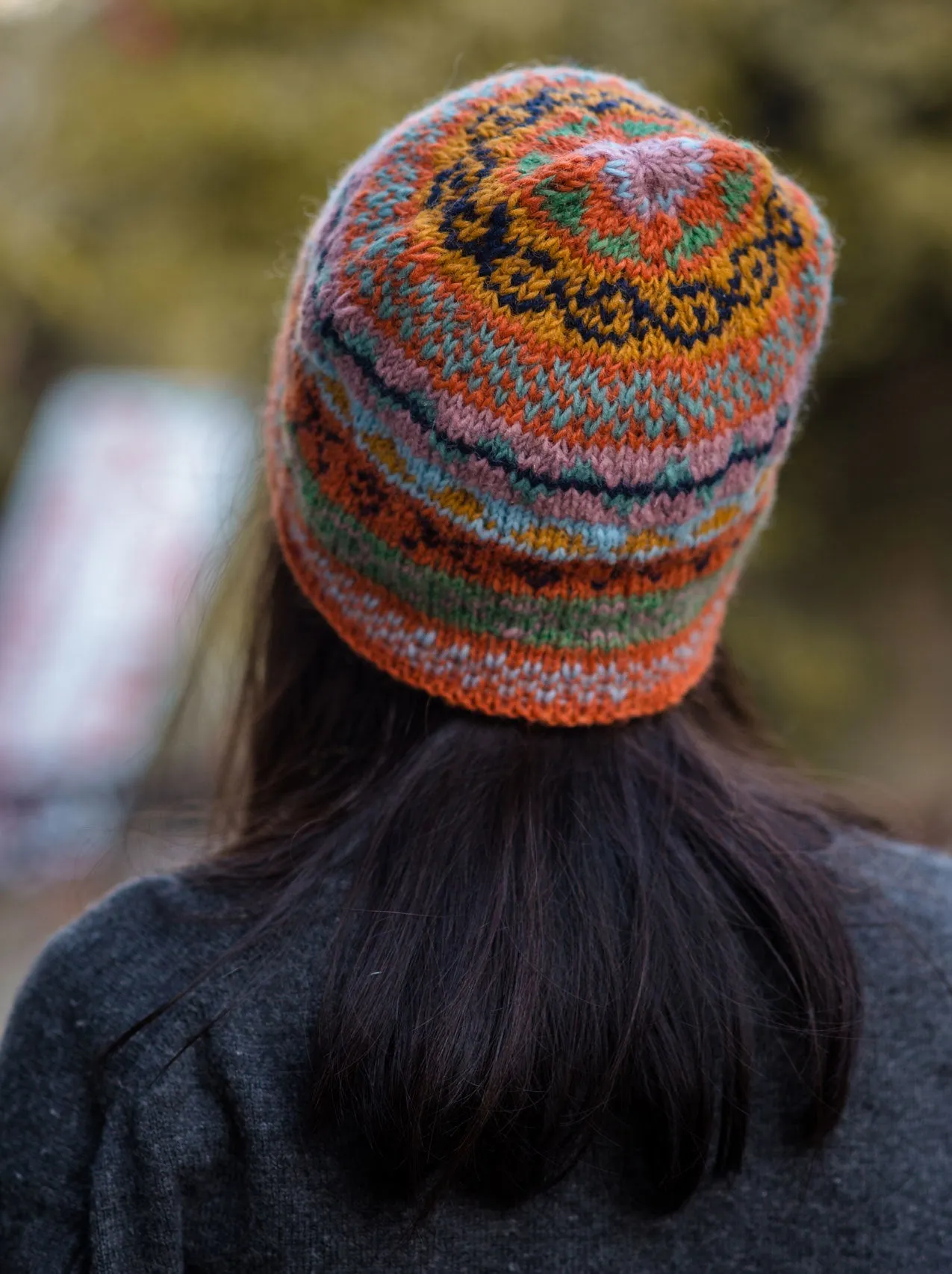 Orginal  Sherpa  Handknitted Orange  Beanies